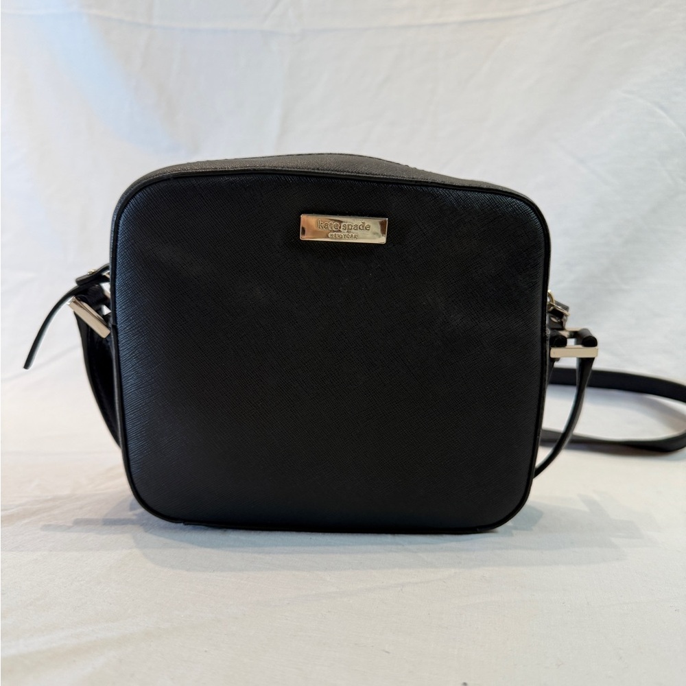 Kate Spade Newbury Lane Cammie Leather Box Camera Bag Crossbody Purse Black